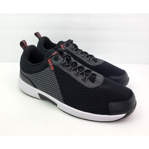 OrthoFeet 617 Edgewater Mens Size 14 4E X-Wide Black Knit Casual Sneaker Shoes - Picture 1 of 12